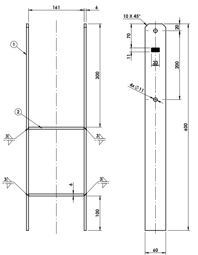 Rozměry otvorů PSH 160